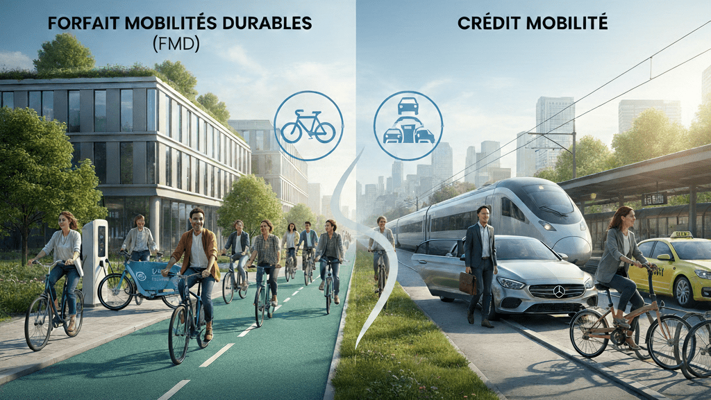 FMD vs Crédit Mobilité : Quel dispositif pour votre Plan de Mobilité Employeur&nbsp;?